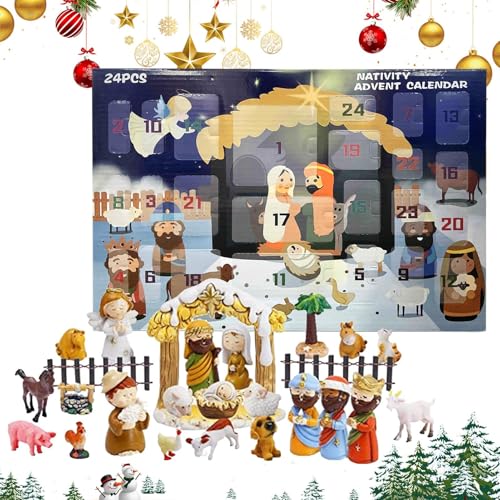 Huvqianu Weihnachts Krippen Kalender Adventszählkalender | 24-tägiger Adventskalender mit Krippenszene | Religiöses Spielset Christi Geburt Christliche Weihnachtsdekoration | Für Kinder Jugendliche Huvqianu Weihnachts Krippen Kalender Adventszählkalender | 24-tägiger Adventskalender mit Krippenszene | Religiöses Spielset Christi Geburt Christliche Weihnachtsdekoration | Für Kinder Jugendliche von Huvqianu