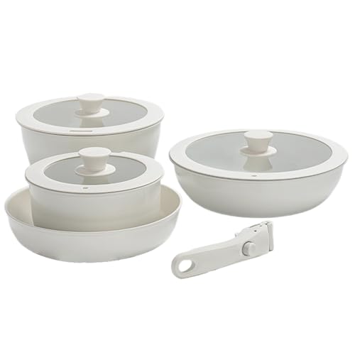 Nonstick Cookware Set, Removable Handle Pans, 10.24×2.76in Safe Kitchen Utensils, Detachable Handle Design, Space-Saving Stackable Build for Home Apartment Camping Kitchen von Huvqianu