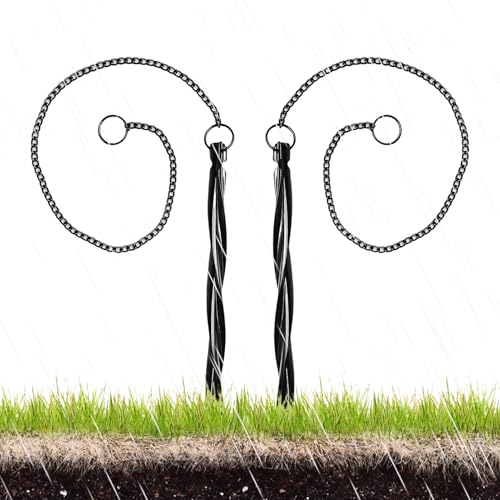 Regenkettenpfahl, Dachrinnenablauf-Zubehör, 25 x 1,5 cm, Fallrohr-Unterstützung, authentische rostbeständige Konstruktion, einfache Bodeninstallation für Haus, Garten, Schuppen, Pavillon von Huvqianu