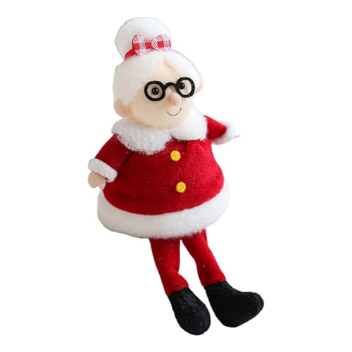 Santa Doll - Weiches Weihnachtssitzspielzeug, Urlaubs -Plüsch -Ornament mit huggierbarem Design, Dekorationsdisplay für Auto, Fenster, Arbeit, Zuhause, Innenräume, 3,54x2,36 x 7,87 Zoll von Huvqianu