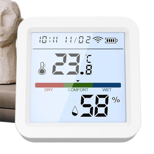 Temperature Humidity Monitor, Smart Hydrometer Meter, 2.2x2.2in Wireless Digital Detector, High Accuracy Sensors, Portable Weather Tracking for Air Quality, Industrial, Scientific Temperature Humidity Monitor, Smart Hydrometer Meter, 2.2x2.2in Wireless Digital Detector, High Accuracy Sensors, Portable Weather Tracking for Air Quality, Industrial, Scientific von Huvqianu