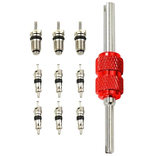 Huxibai AC Ventil Kit | Werkzeuge für die Reparatur von Auto Klimaanlagen | 10 Stück Ventilkern Set Für Klimaanlagen, Kfz, Kälteanlagen Wartung von Huxibai