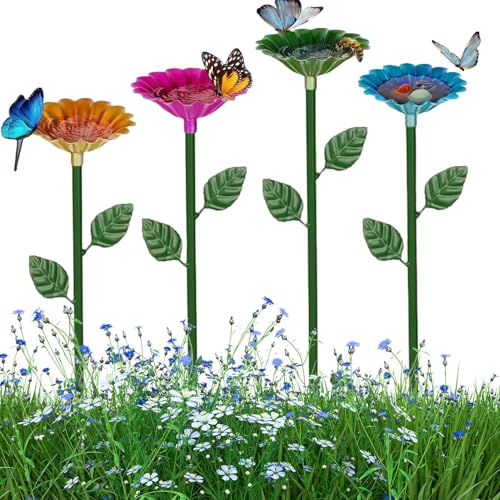 Huxibai Bewässerungsstation für Bienen für den Garten, 4 x Bienenbad für den Außenbereich, UV-beständige Dekoration für den Außenbereich, zur Feuchtigkeitsversorgung von Huxibai