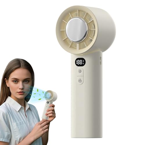 Huxibai Faltbarer Handfächer, wiederaufladbarer Reiseventilator mit starkem Fassungsvermögen, praktischer Reisebegleiter, tragbar, für Wandern, Picknick, Sport von Huxibai