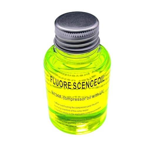 Huxibai Fluoreszierendes Öl zur Erkennung von Leckagen in Kfz-Klimaanlagen, Kühlmittel-Leckwarner, Farbstoff zur Erkennung von Fahrzeugen und LKWs von Huxibai