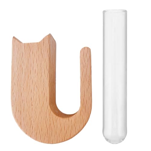 Huxibai Glasvase für Lüftungsgitter, Halterung aus Holz für Lüftungspflanzen, ästhetische Innendekoration für Auto, LKW, von Huxibai