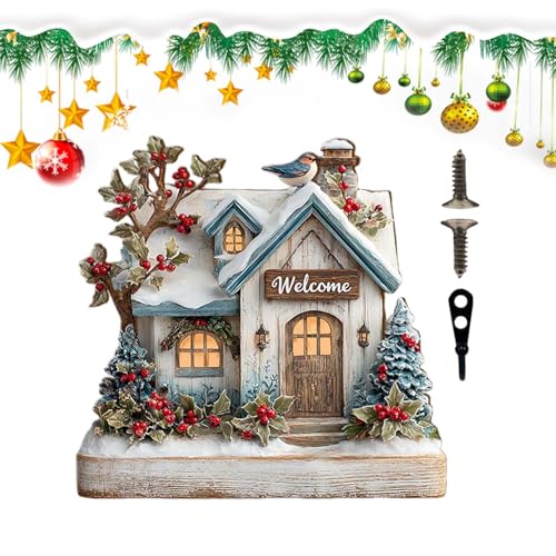 Huxibai Haken für Hüte und Mäntel in Hausform, festliches Willkommensschild mit Schlüsselaufhänger, 2D-Hängeschild, mit Haken zum Aufhängen von Hüten, Taschen, Schals Huxibai Haken für Hüte und Mäntel in Hausform, festliches Willkommensschild mit Schlüsselaufhänger, 2D-Hängeschild, mit Haken zum Aufhängen von Hüten, Taschen, Schals von Huxibai