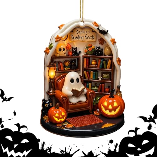 Huxibai Halloween Geist Dekoration,Halloween 2D Geist Dekoration Für Leseraum Fensteranhänger - Kleine Dekozeichen für Wohnung Tisch Eingangsbereich Fenster Kamin Schlafzimmer Huxibai Halloween Geist Dekoration,Halloween 2D Geist Dekoration Für Leseraum Fensteranhänger - Kleine Dekozeichen für Wohnung Tisch Eingangsbereich Fenster Kamin Schlafzimmer von Huxibai