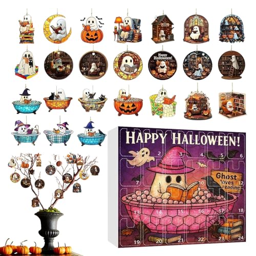 Huxibai Halloween Ghost Adventskalender – 24 Tage mit 2D- -Anhängern für Halloween, Dekoration für Sammler Haus Baum Party und Themenpartys Huxibai Halloween Ghost Adventskalender – 24 Tage mit 2D- -Anhängern für Halloween, Dekoration für Sammler Haus Baum Party und Themenpartys von Huxibai