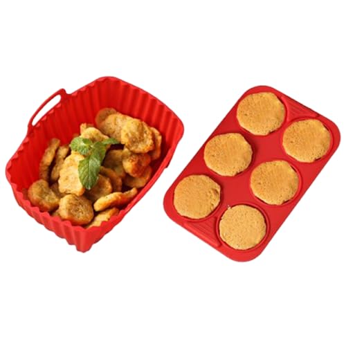 Huxibai Heißluftfritteuse Silikon Korb - Wiederverwendbare Backmatte Set Für Heißluftfritteuse | Antihaft Küchenhelfer Für Backofen Mikrowelle Gefrierschrank Aufwärmen Reste Huxibai Heißluftfritteuse Silikon Korb - Wiederverwendbare Backmatte Set Für Heißluftfritteuse | Antihaft Küchenhelfer Für Backofen Mikrowelle Gefrierschrank Aufwärmen Reste von Huxibai