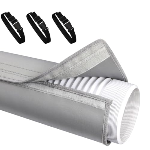 Huxibai Isolierhülle für AC-Schlauch, tragbare Isolierung mit 3 Schnallengurten, Haushaltszubehör für Wohnwagen, Büro, Zimmer, Innenwand von Huxibai