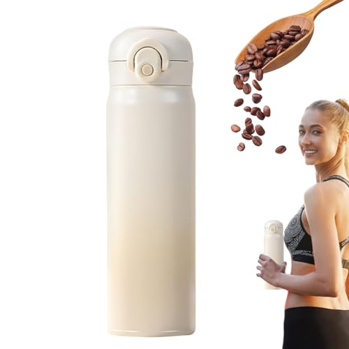 Huxibai Isolierte Thermosflasche für Wasser, Thermoskanne, 500 ml, Edelstahl, mit Farbverlauf, auslaufsicher, für Sport, Kaffee, Reisen, Unisex, Erwachsene, Kinder von Huxibai