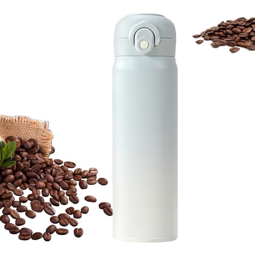 Huxibai Isolierte Thermosflasche für Wasser, Thermoskanne aus Edelstahl, 500 ml, auslaufsicher, für Sport, Kaffee, Reisen, Unisex, Erwachsene, Kinder von Huxibai