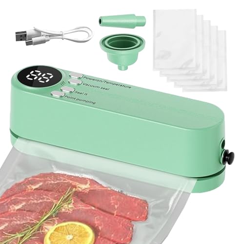 Huxibai Kabelloses Vakuumiergerät | Manueller Beutel-Versiegeler für Lebensmittel, vielseitiges Vakuumierwerkzeug mit starker Saugkraft für Fleisch, Snacks und Pulver Huxibai Kabelloses Vakuumiergerät | Manueller Beutel-Versiegeler für Lebensmittel, vielseitiges Vakuumierwerkzeug mit starker Saugkraft für Fleisch, Snacks und Pulver von Huxibai