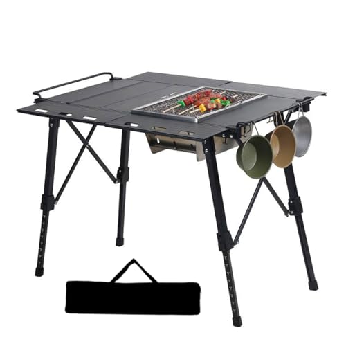 Huxibai Klappbarer Campingtisch - Tragbarer Outdoor Tisch Für Camping | Leichtes Campingmöbel Für Grillausflug Garten Campingurlaub Terrasse Picknick Outdooraktivitäten von Huxibai