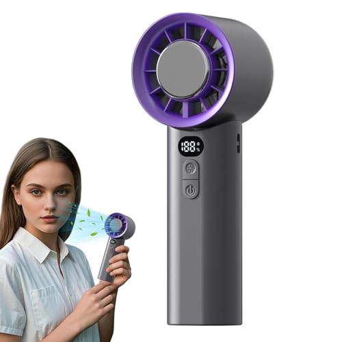 Huxibai Klappbarer Handfächer | Wiederaufladbarer Reiseventilator Mit Kräftigem Wind Für Unterwegs,Mehrfach Geschwindigkeitsstufen Kräftiger Luftstrom Für Outdoor Aktivitäten von Huxibai