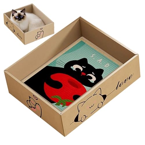 Huxibai Kratzbretter für Katzen im Innenbereich, aus Pappe, Spielzeug zum Schärfen von Nägeln, kratzfest, Langeweile, Haustiere Huxibai Kratzbretter für Katzen im Innenbereich, aus Pappe, Spielzeug zum Schärfen von Nägeln, kratzfest, Langeweile, Haustiere von Huxibai