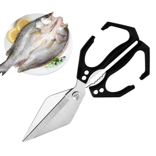Huxibai Küchenschere, Edelstahl Meeresfrüchte Schere, Robuste Multifunktionsschere Für Geflügel Seafood Nüsse Verarbeitung von Huxibai