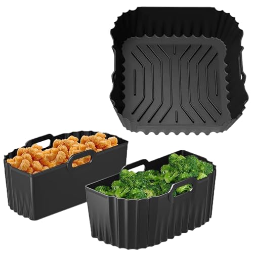 Huxibai Silikonböden für Luftfritter, Küchenzubehör für zu Hause | Spülmaschinenfeste Silikonschalen für Küche, Backofen, Dampfgaren, Erhitzen und Zubereiten von Mahlzeiten Huxibai Silikonböden für Luftfritter, Küchenzubehör für zu Hause | Spülmaschinenfeste Silikonschalen für Küche, Backofen, Dampfgaren, Erhitzen und Zubereiten von Mahlzeiten von Huxibai