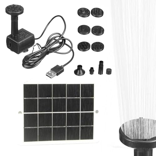 Huxibai Solarpumpe | 15W Solarladegerät Brunnenpumpe Für Garten - Einstellbares Bewässerungssystem Garten Deko für Rasen Balkon Pool Weg und Boden Huxibai Solarpumpe | 15W Solarladegerät Brunnenpumpe Für Garten - Einstellbares Bewässerungssystem Garten Deko für Rasen Balkon Pool Weg und Boden von Huxibai