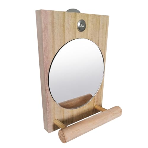 Huxibai Spiegel für Wellensittichkäfige, Spiegel für Papageien, mit Spielzeug für Vögel, interaktives Zubehör aus Holz für Kakadus, Aras, Kanarienvögel, Agapornis und mehr Huxibai Spiegel für Wellensittichkäfige, Spiegel für Papageien, mit Spielzeug für Vögel, interaktives Zubehör aus Holz für Kakadus, Aras, Kanarienvögel, Agapornis und mehr von Huxibai