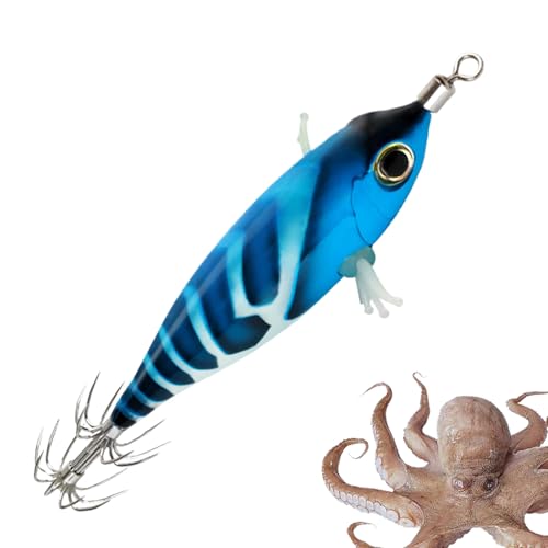 Huxibai Tintenfisch-Köder | Künstliche Leuchtköder Für Tintenfischfang,Kompakte Fluoreszierende Angelköder Für Einsteiger Und Angler von Huxibai