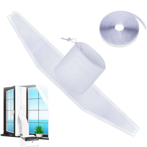 Huxibai Tragbares Dichtungsset für Fenster der Klimaanlage, Schaumstoff-Dichtungsset zur Belüftung, energiesparender Luftaustauschschutz für Schlafzimmer, Keller und von Huxibai