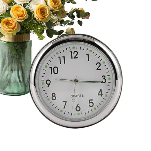 Huxibai Uhr für Armaturenbrett, Temperaturanzeige mit Klebstoff, leuchtende Uhren für Luftgitter in Fahrzeugen, Wohnwagen, LKW, Haushalt von Huxibai