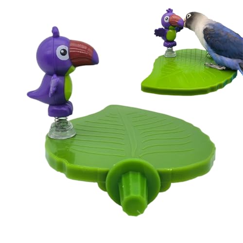 Huxibai Vogel Sitzspielzeug,Blattförmiges Spielgerät Mit Ständer Tablett Käfig Sitzstange - Zubehör Spielgerät Tablett Für Zuhause Wohnzimmer Garten Balkon von Huxibai