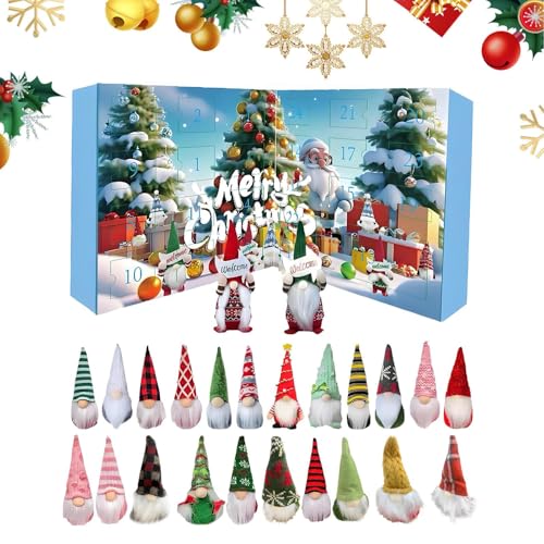 Huxibai Weihnachts Countdown Kalender - Plüsch Wichtel Figuren Für Kinder Und Erwachsene | 24 Tage Adventskalender Deko Für Weihnachtsbaum Tischregal Kamin Zuhause Familie von Huxibai