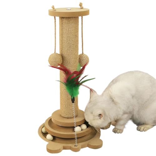 Huxibai für Katzen, Spielzeug für Kratzbälle, skalierbare Struktur mit Spielzeug und 2 robusten Sisalbällen, vertikal, für Haustiere Huxibai für Katzen, Spielzeug für Kratzbälle, skalierbare Struktur mit Spielzeug und 2 robusten Sisalbällen, vertikal, für Haustiere von Huxibai