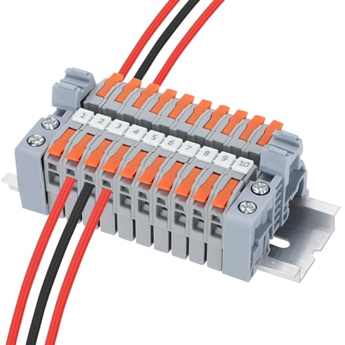 Huybaa 10 Stück DIN-Schienen-Klemmenblock, grauer elektrischer Klemmenblock 0,5–2,5 mm², elektrischer Domino mit universellem DIN-Schienen-Kompaktverdrahtungsanschluss Huybaa 10 Stück DIN-Schienen-Klemmenblock, grauer elektrischer Klemmenblock 0,5–2,5 mm², elektrischer Domino mit universellem DIN-Schienen-Kompaktverdrahtungsanschluss von Huybaa