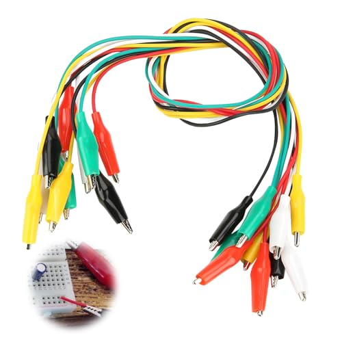 Huybaa 10 Stück Krokodilklemmen mit Kabel, 50cm Messleitungen, Gelötet Prüfleitungen mit Krokodilklemmen Set, Drahtkabel mit Klemmen, Aderendhülsen mit Krokodilklemmen Set Huybaa 10 Stück Krokodilklemmen mit Kabel, 50cm Messleitungen, Gelötet Prüfleitungen mit Krokodilklemmen Set, Drahtkabel mit Klemmen, Aderendhülsen mit Krokodilklemmen Set von Huybaa