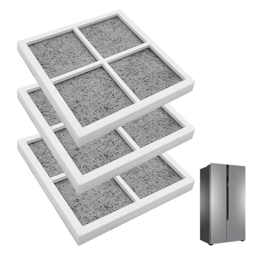 Huybaa 3 Stück Kühlschrank Luftfilter für LG-LT120F, Fresh Air Filter Ersatz – Antibakterieller Aktivkohle-Luftfilter (80x80x8.7mm) von Huybaa