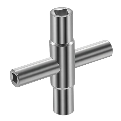 Huybaa 4-in-1-Multifunktionsschlüssel (6,5/7/8/9 mm) für Wasser-/Gas-/Stromzähler, Wasserhähne und Schränke – robuster vernickelter Stahl, ultraleicht, für den Notfall von Huybaa