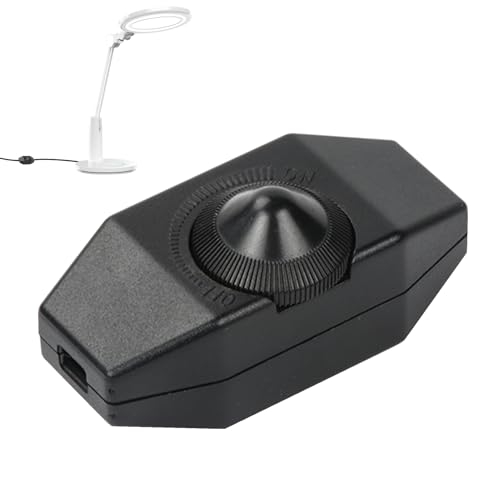 Huybaa LED Dimmer (Schnur-Drehdimmer) - Dimmschalter Schnur-Zwischendimmer, 1-60 Watt stufenlos dimmbar/dimmen für dimmbare LED Leuchtmittel (schwarz) von Huybaa