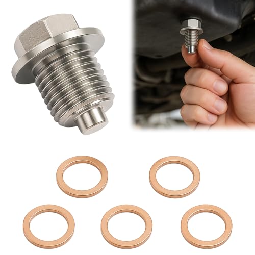 Huybaa Magnetische Öl ablassschraube M14X1,5, für Ölablassschraube vw,Mit 5 ölablassschraube dichtung,Magnetische Dichtung Ölwannenablassmutter, für Auto, Boot, Motorrad, Meisten Modellen Huybaa Magnetische Öl ablassschraube M14X1,5, für Ölablassschraube vw,Mit 5 ölablassschraube dichtung,Magnetische Dichtung Ölwannenablassmutter, für Auto, Boot, Motorrad, Meisten Modellen von Huybaa