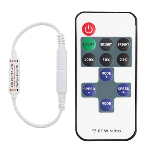 Huybaa RF11 LED Controller mit Fernbedienung, 5-24V DC Dimmer für LED Streifen, COB/SMD 5050 3528 2835 5630 (Weiß) von Huybaa