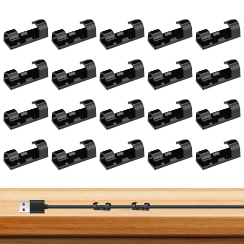 20 Stück große Kabelclips, transparente selbstklebende Kabel-Clips, Kabelmanagement ohne Bohren | Schreibtisch-Kabelorganisation für USB-Kabel, Ethernet-Kabel, Kabel, Ta Kabel 20 Stück große Kabelclips, transparente selbstklebende Kabel-Clips, Kabelmanagement ohne Bohren | Schreibtisch-Kabelorganisation für USB-Kabel, Ethernet-Kabel, Kabel, Ta Kabel von Huyeruie