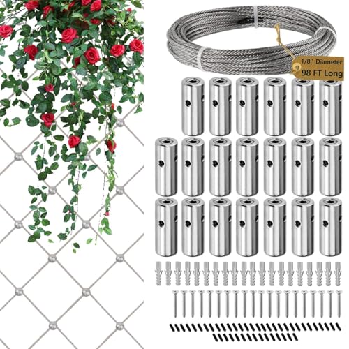 Drahtseil Ranksystem - Tragbares Drahtwand Rankgitter Set | Edelstahl Außenwand Rankhilfe System | Garten Drahtseil Kit | Drahtwand Rankhilfe Set mit Schlüssel Expansion Dübel Schrauben Drahtseil Ranksystem - Tragbares Drahtwand Rankgitter Set | Edelstahl Außenwand Rankhilfe System | Garten Drahtseil Kit | Drahtwand Rankhilfe Set mit Schlüssel Expansion Dübel Schrauben von Huyeruie
