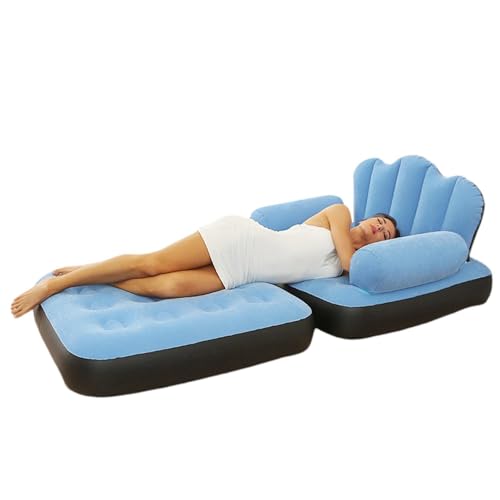 Praktischer Faltbarer Liegestuhl – Lazy Aufblasbarer Faltbarer Liegestuhl Für Erwachsene | Sofa Aufblasbares Bett | Aufblasbares Sofa | Multifunktionales Aufblasbares 5-in-1-Sofa Mit L-förmiger Armleh von Huyeruie