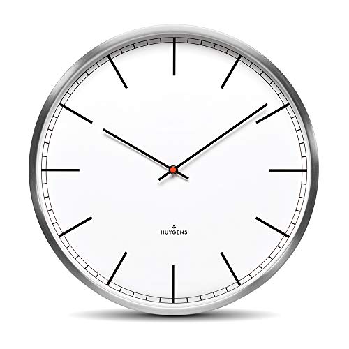 Huygens One Index 45cm Edelstahl-Wanduhr Stilles Quarz-Uhrwerk von Huygens