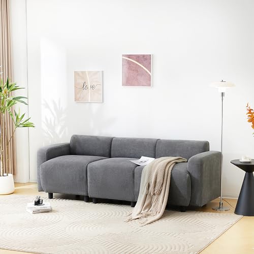 Modernes Dreisitzer-Sofa mit Schlaffunktion und Kissen aus Chenille-Stoff von Huyuee