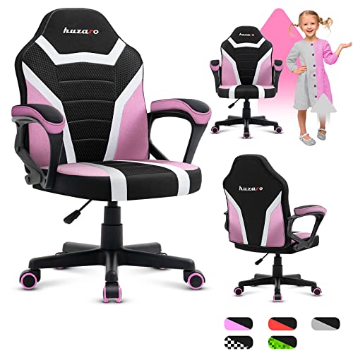 huzaro Ranger 1.0 Gaming Stuhl für Kinder Bürostuhl Gamer Chair Schreibtischstuhl ergonomisches modernes Design Armlehnen Sitzhöhenverstellung Gummiräder Rosa von huzaro