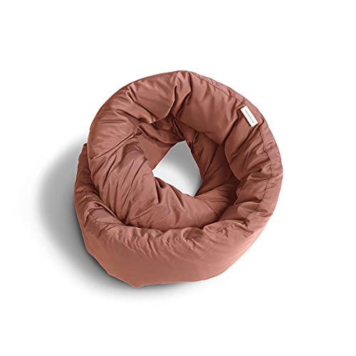 Huzi Design Infinity Pillow - Reisekissen Nackenkissen Ideal für Reise Büro Entwurf Weiches Nackenstützkissen (Terracotta) von Huzi