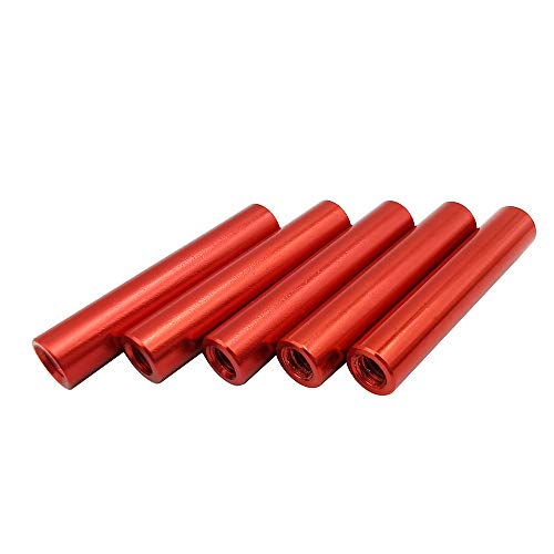 M3 Runde Abstandshalter,Aluminium,20 Stück,Gewinde: innen/innen (M3 x 10mm, Rot) von Huzstar
