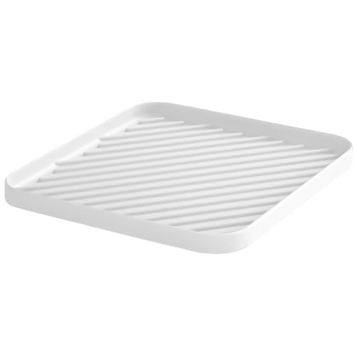 HvOvMvE Silikon-Organizer-Tablett für Küchenspüle und Badezimmer, Geschirrspüler-Tablett, vielseitiges Badezimmer- und Schubladen-Organizer-Tablett, rutschfeste Arbeitsplatte (weiß) von HvOvMvE