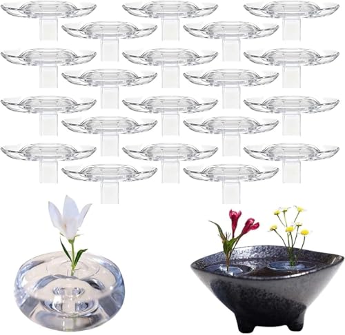 Hvjwfu 2025 Creative Floating Floral Arrangement Holder, Schwimmender Blumenhalter, DIY-Transparent Acryl Blumenschale Stielhalter, mit zusätzlicher Stabilität und Auftrieb-L||20pcs von Hvjwfu