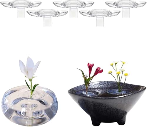 Hvjwfu 2025 Creative Floating Floral Arrangement Holder, Schwimmender Blumenhalter, DIY-Transparent Acryl Blumenschale Stielhalter, mit zusätzlicher Stabilität und Auftrieb-S||5pcs von Hvjwfu