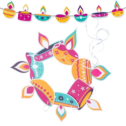 Hvjwfu Premium Diwali-Lichterdekoration Set - Festliche Heimbeleuchtung mit Honigwaben-Tischdeko & Banner für Familienfeiern-A Hvjwfu Premium Diwali-Lichterdekoration Set - Festliche Heimbeleuchtung mit Honigwaben-Tischdeko & Banner für Familienfeiern-A von Hvjwfu